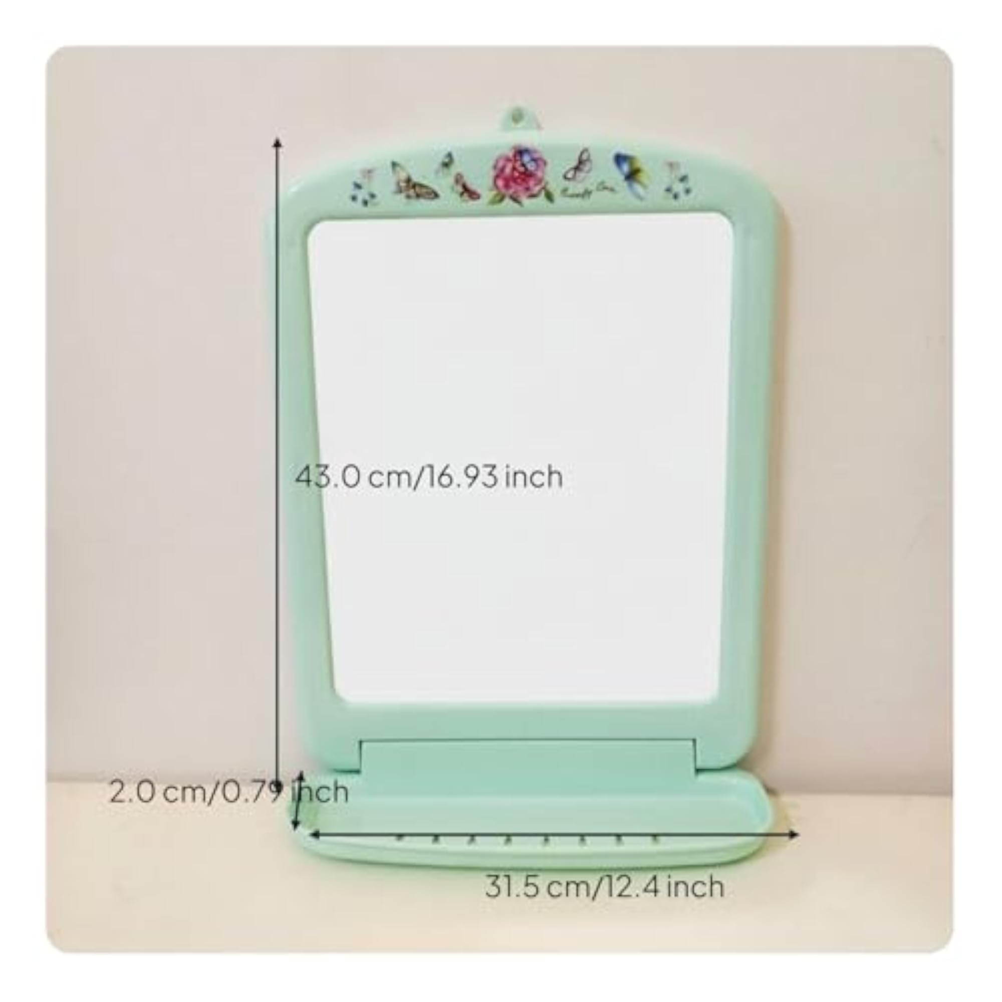 High Definition No-Drill Bathroom Vanity Mirror, Butterfly Design
